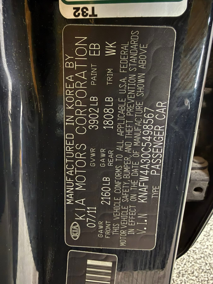 Kia Forte 4dr Sdn Auto SX 2012