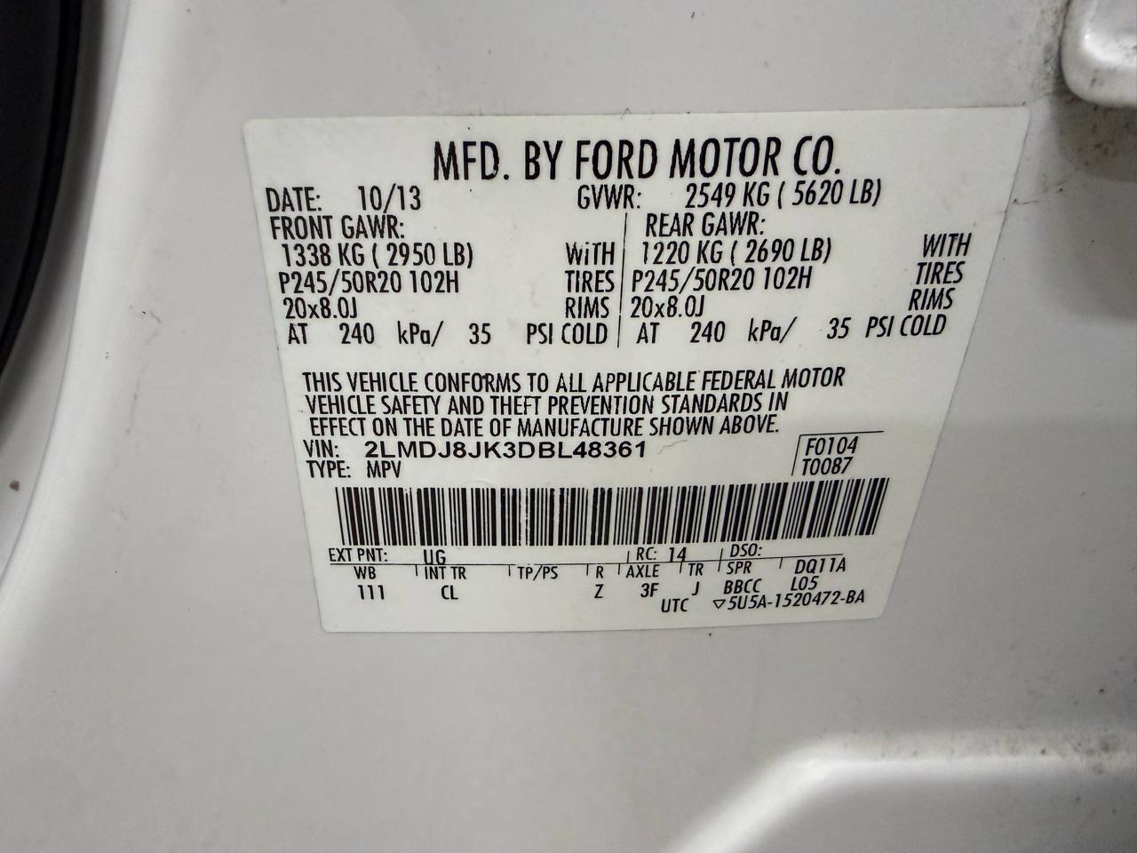 Lincoln MKX AWD 4dr 2013