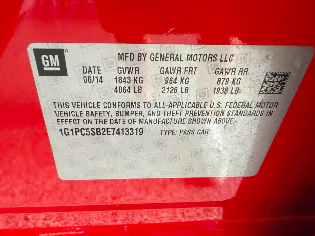 Chevrolet Cruze 4dr Sdn Auto 1LT 2014