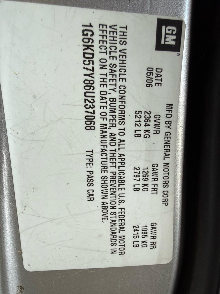 Cadillac DTS 4dr Sdn w/1SC 2006