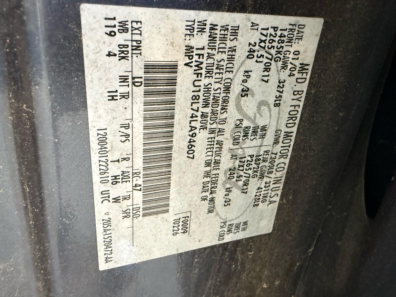 Ford Expedition 5.4L Eddie Bauer 4WD 2004