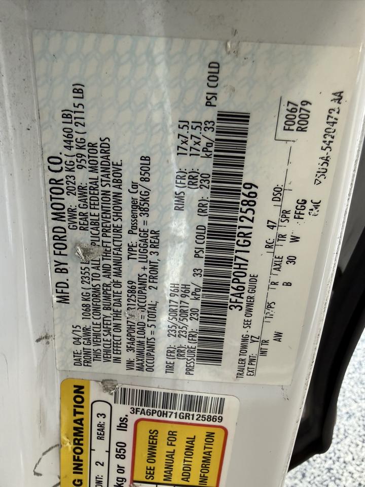 Ford Fusion 4dr Sdn SE FWD 2016