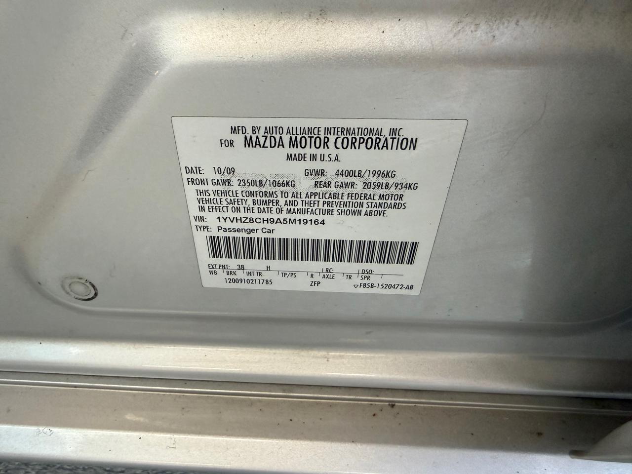 Mazda MAZDA6 4dr Sdn Auto i Touring Plus 2010