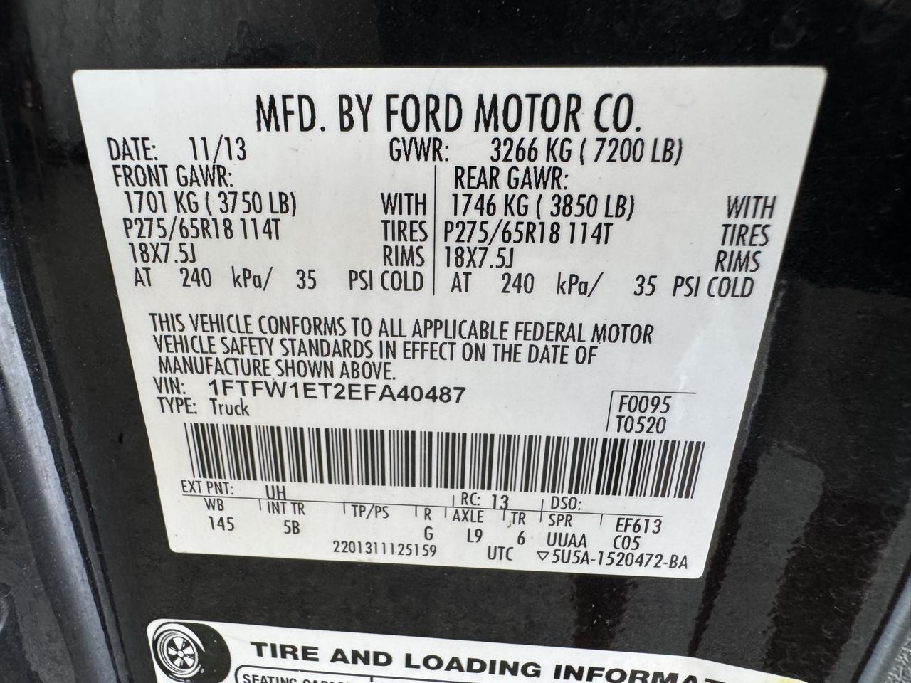 Ford F-150 4WD SuperCrew 145" XL 2014