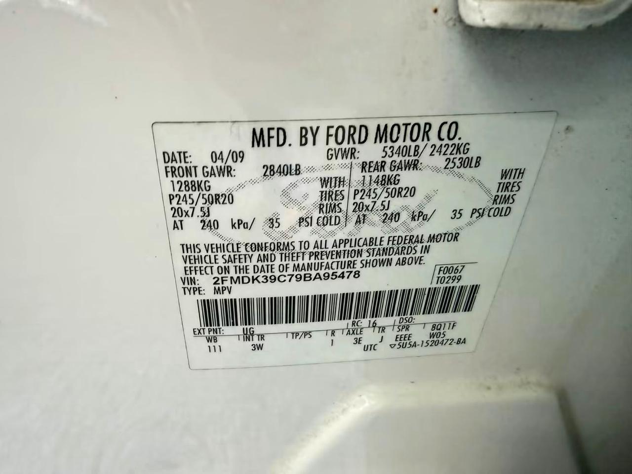 Ford Edge 4dr Limited FWD 2009