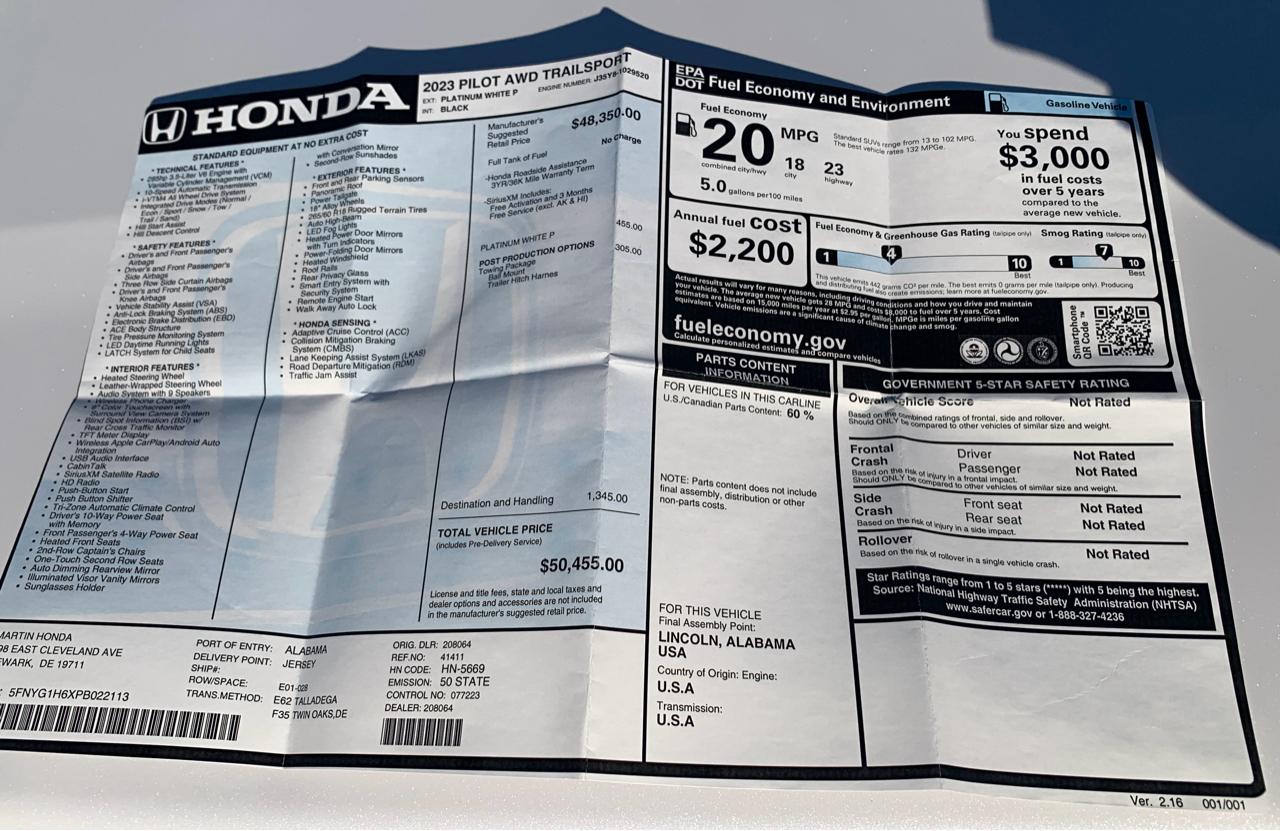 Honda Pilot TrailSport AWD 2023