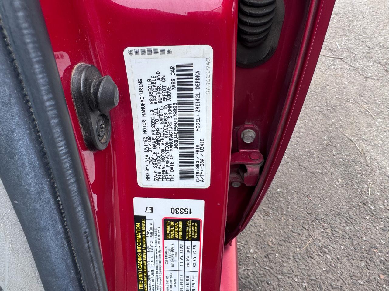 Toyota Corolla S 4-Speed AT 2009