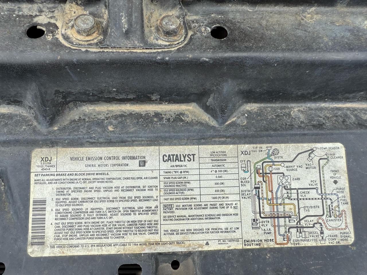 Chevrolet C/K 10 Regular Cab 2WD 1984