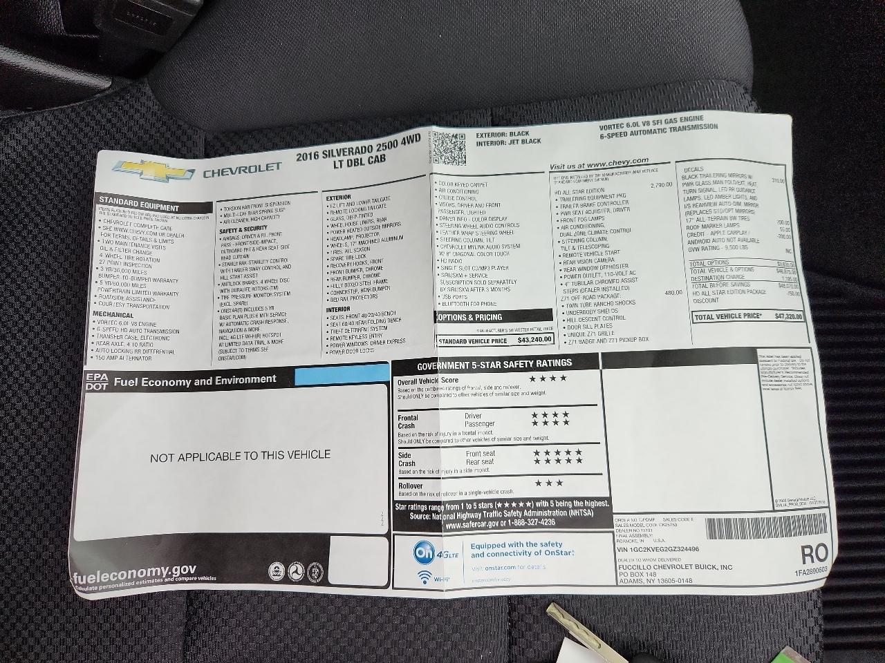 Chevrolet Silverado 2500HD 4WD Double Cab 144.2" LT 2016