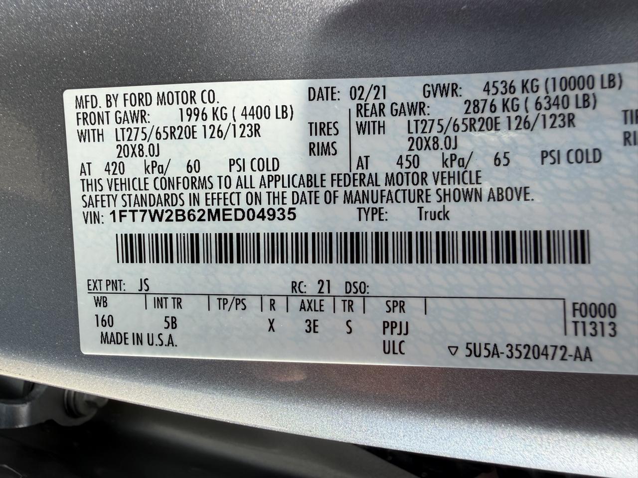 Ford F-250 SD Lariat Crew Cab 4WD 2021