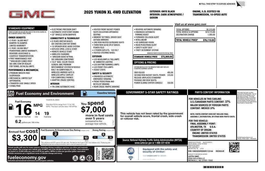GMC Yukon XL 4WD 4dr Elevation 2025