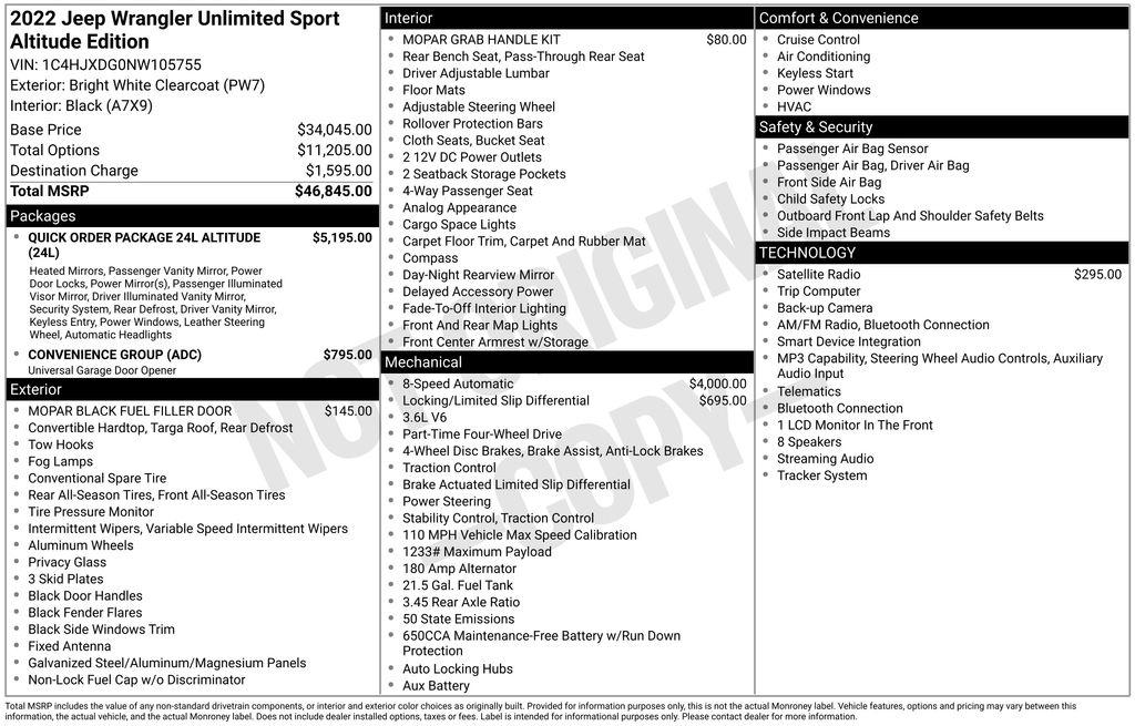 Jeep Wrangler Unlimited Sport Altitude 4x4 2022