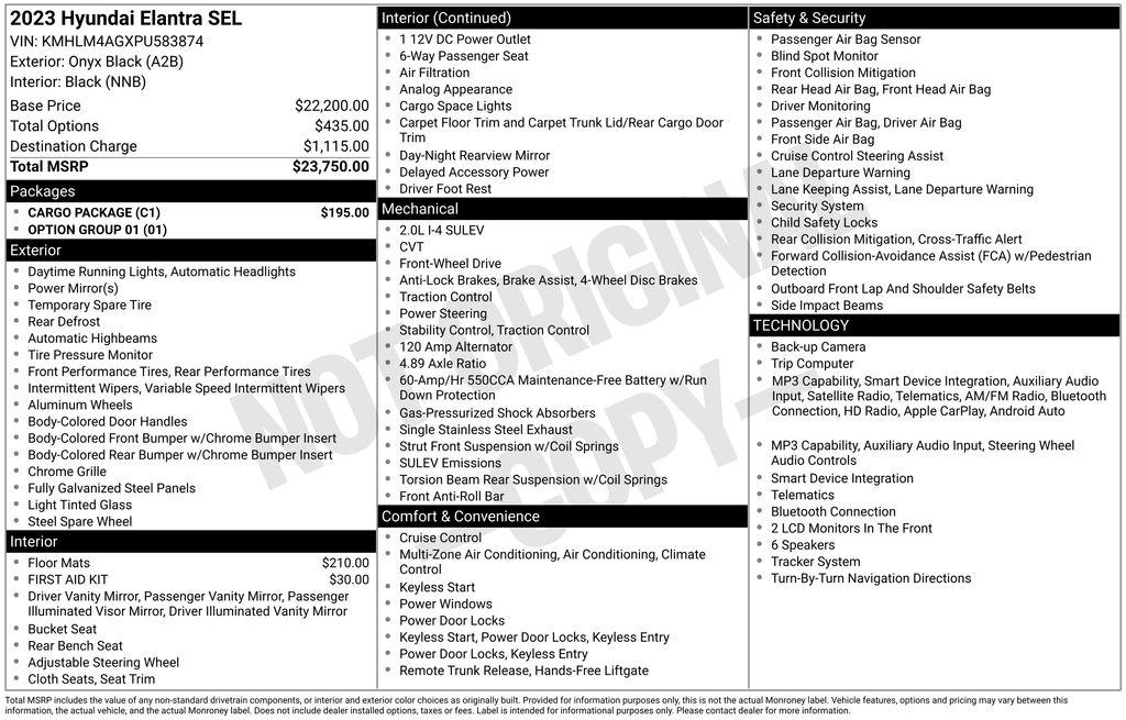 Hyundai Elantra SEL IVT 2023