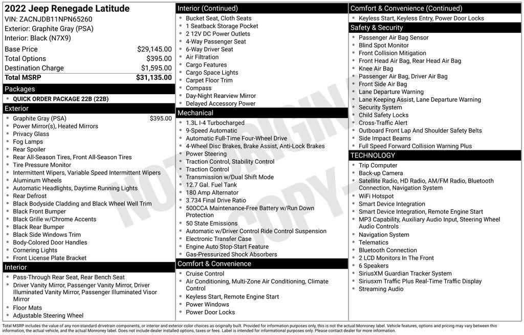 Jeep Renegade Latitude 4x4 2022