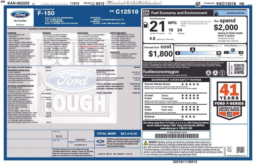 Ford F-150 Lariat 4WD SuperCrew 5.5' Box 2019