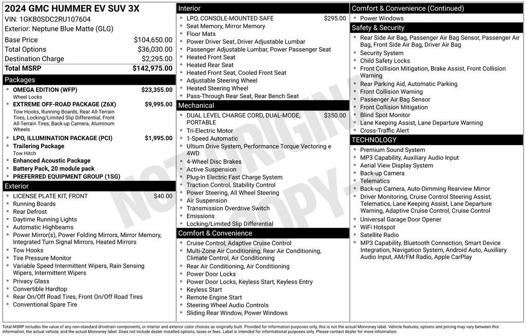 GMC HUMMER EV SUV e4WD 4dr 3X 2024