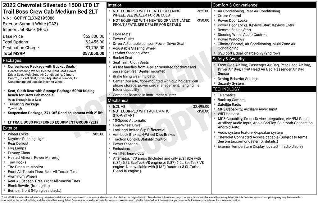 Chevrolet Silverado 1500 LTD 4WD Crew Cab 157" LT Trail Boss 2022