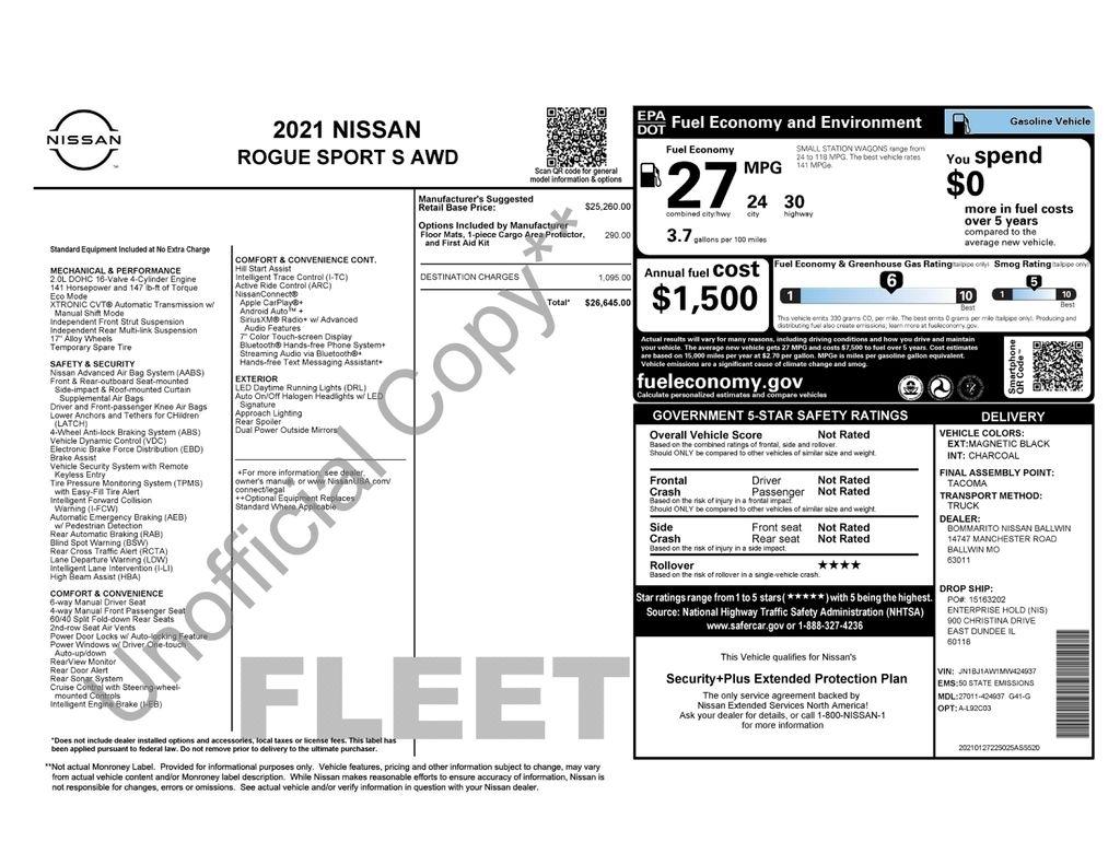 Nissan Rogue Sport AWD S 2021