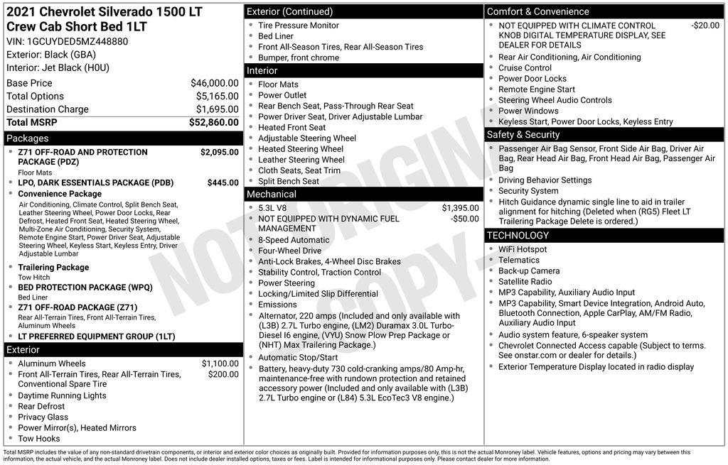 Chevrolet Silverado 1500 4WD Crew Cab 147" LT w/1LT 2021