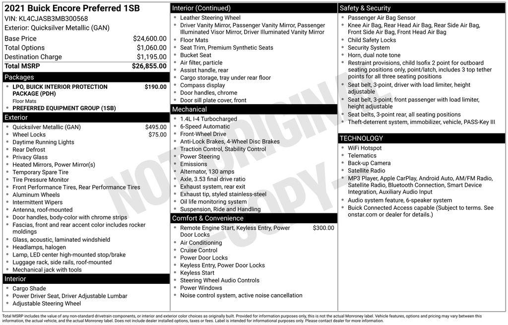 Buick Encore FWD 4dr Preferred 2021