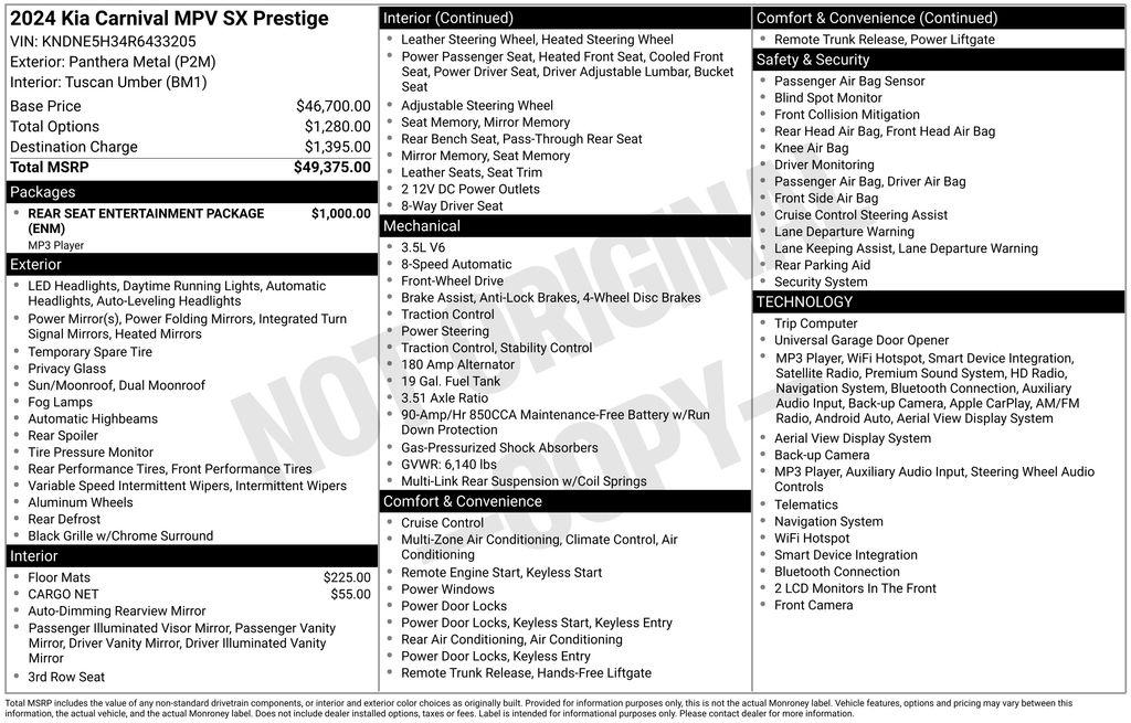 Kia Carnival SX Prestige FWD 2024
