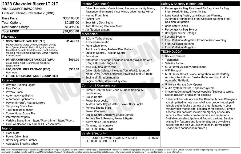 Chevrolet Blazer FWD 4dr LT w/2LT 2023