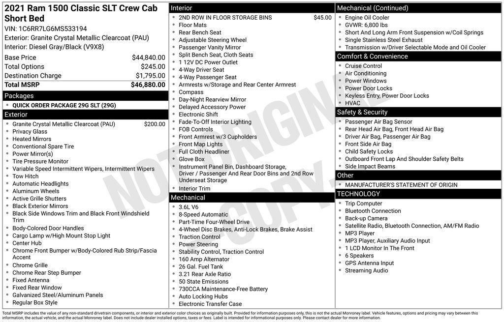 RAM 1500 Classic Warlock 4x4 Crew Cab 5'7" Box 2021