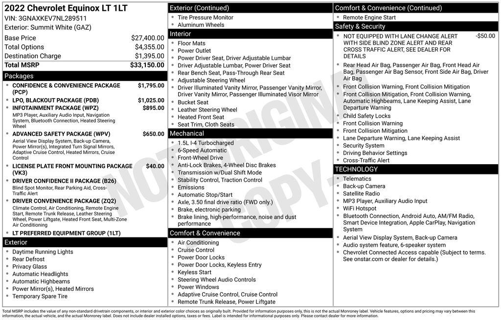 Chevrolet Equinox FWD 4dr LT w/1LT 2022