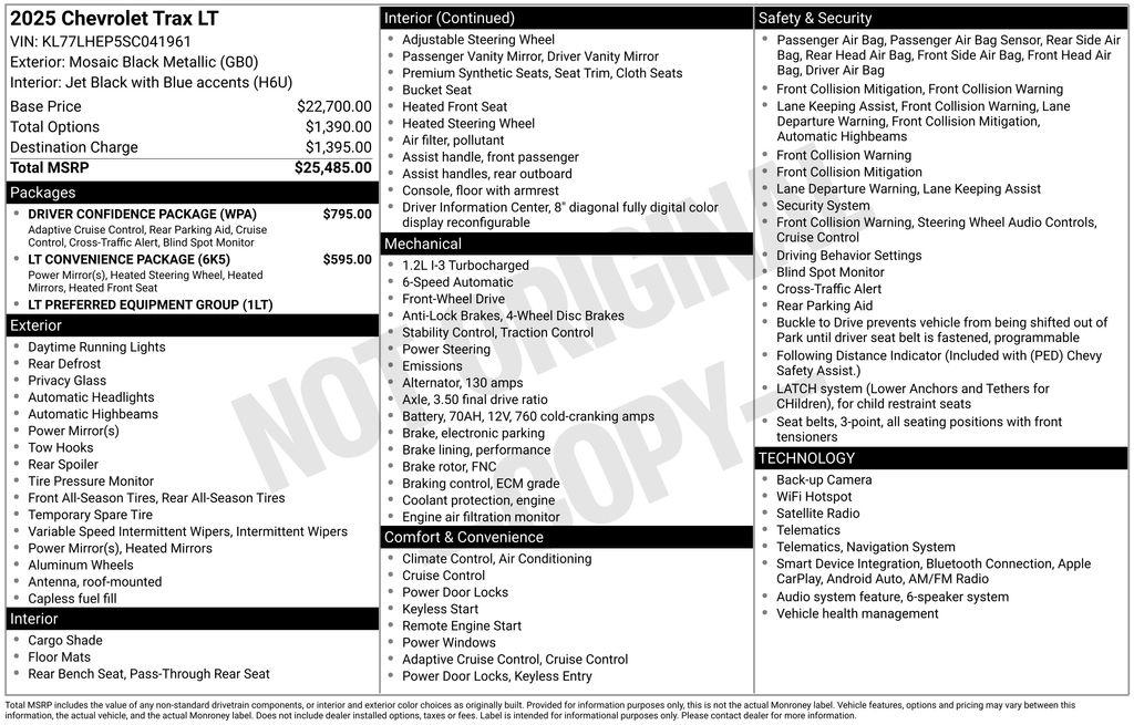 Chevrolet Trax FWD 4dr LT 2025