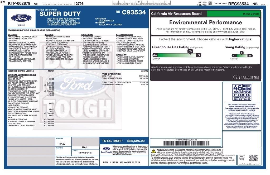 Ford Super Duty F-350 SRW King Ranch 4WD Crew Cab 8' Box 2024