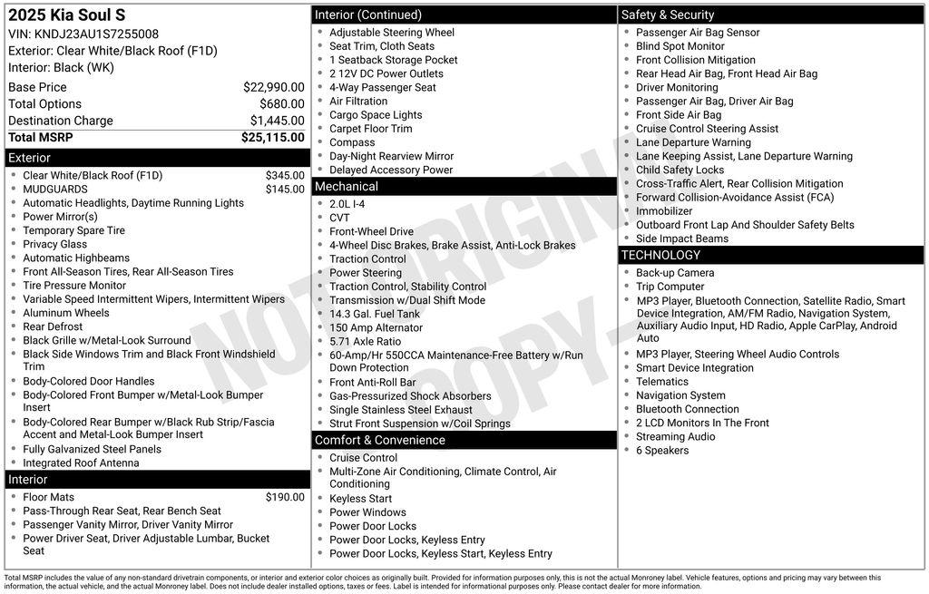 Kia Soul S FWD 2025