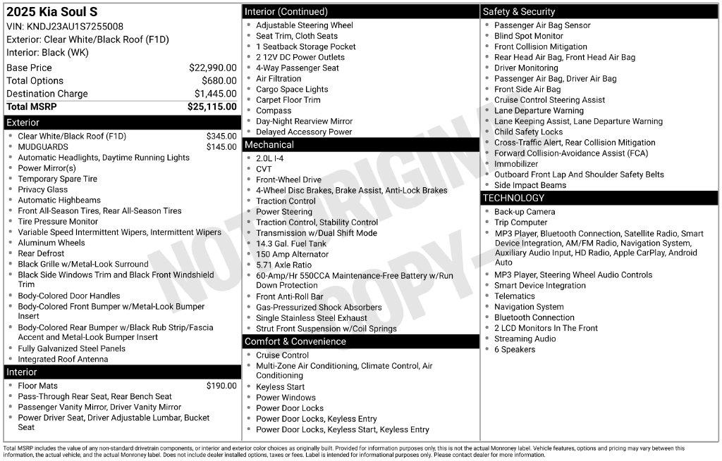Kia Soul S FWD 2025