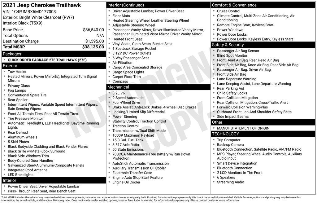 Jeep Cherokee Trailhawk 4x4 2021