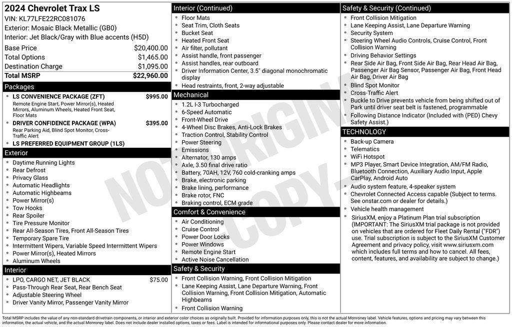 Chevrolet Trax FWD 4dr LS 2024