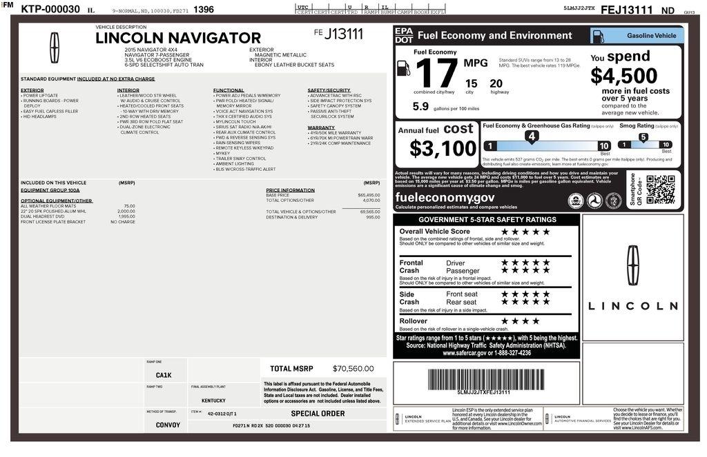 Lincoln Navigator 4WD 4dr 2015