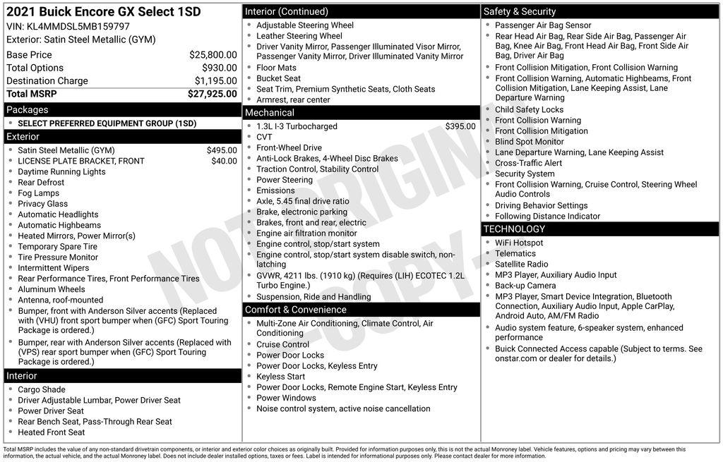 Buick Encore GX FWD 4dr Select 2021