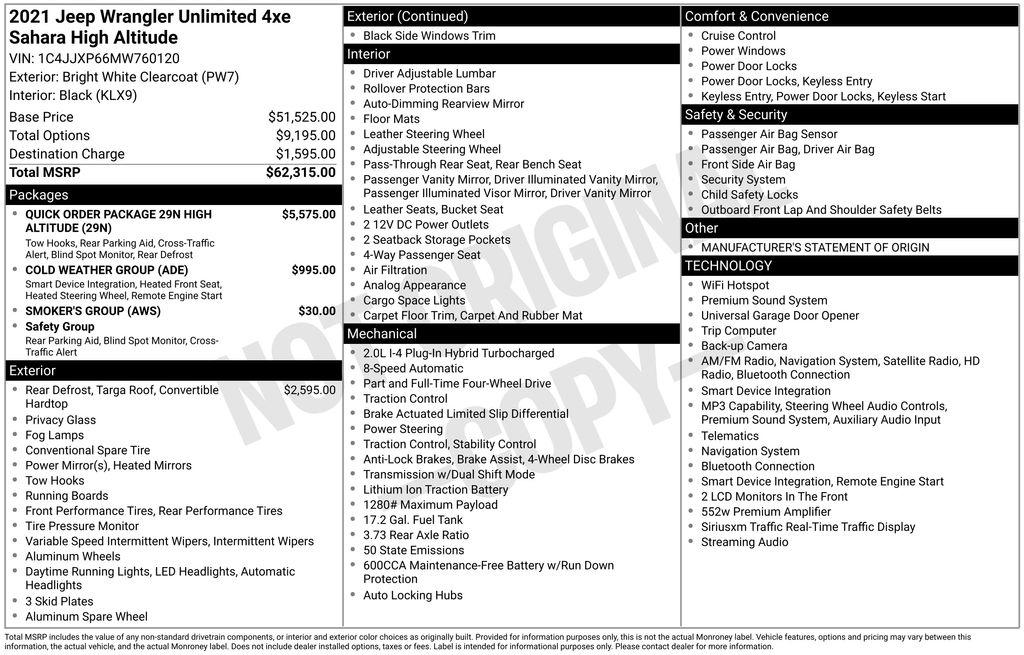 Jeep Wrangler 4xe Unlimited Sahara High Altitude 4x4 2021
