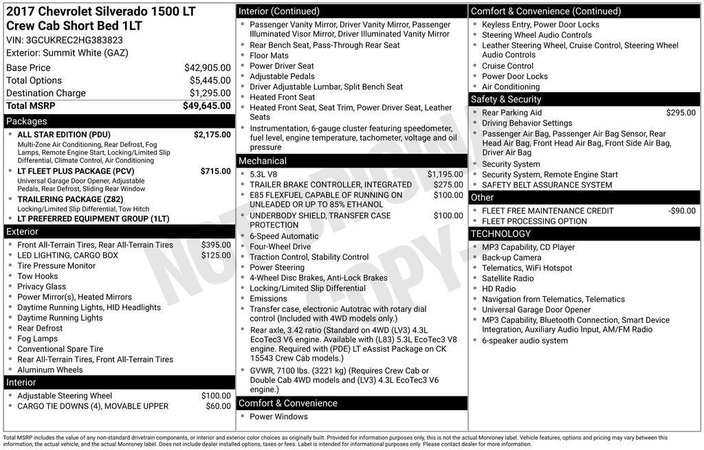 Chevrolet Silverado 1500 4WD Crew Cab 143.5" LT w/1LT 2017