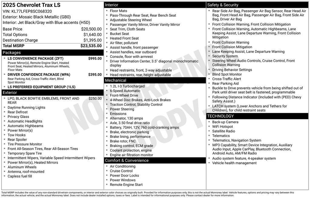 Chevrolet Trax FWD 4dr LS 2025