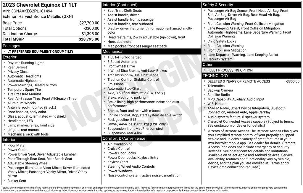 Chevrolet Equinox FWD 4dr LT w/1LT 2023