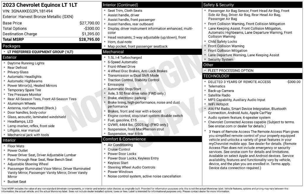 Chevrolet Equinox FWD 4dr LT w/1LT 2023