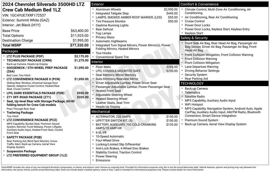 Chevrolet Silverado 3500HD 4WD Crew Cab 159" LTZ 2024