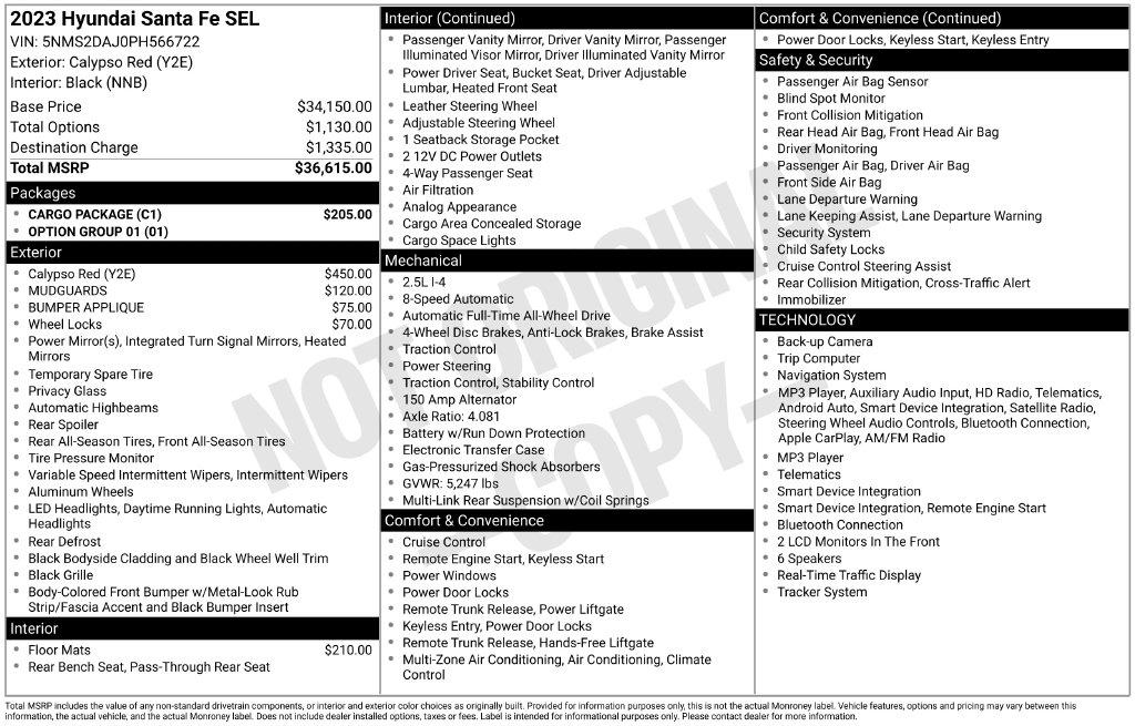 Hyundai Santa Fe SEL AWD 2023
