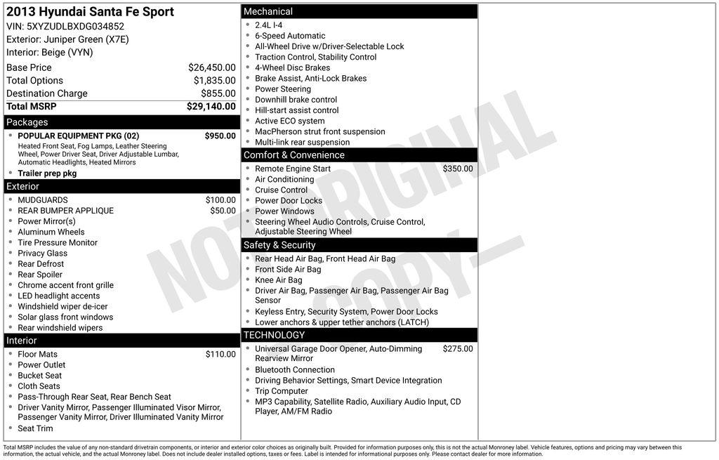 Hyundai Santa Fe AWD 4dr Sport 2013