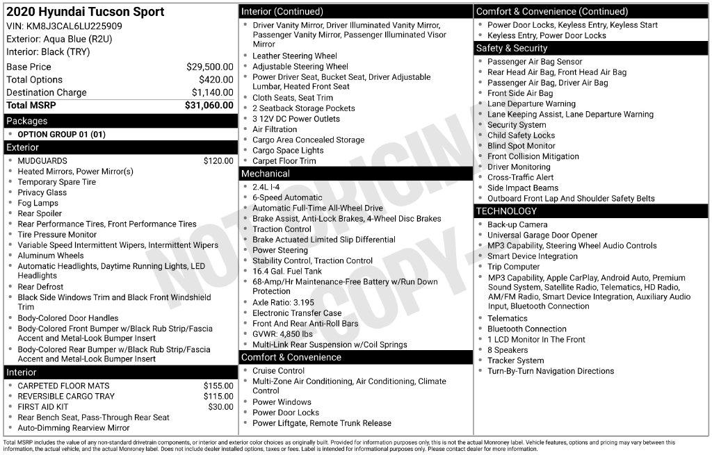 Hyundai Tucson Sport AWD 2020