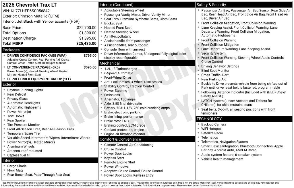 Chevrolet Trax FWD 4dr LT 2025