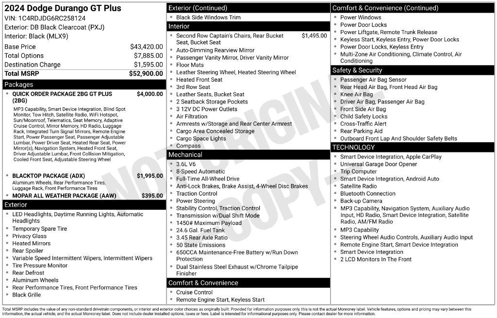 Dodge Durango GT Plus AWD 2024