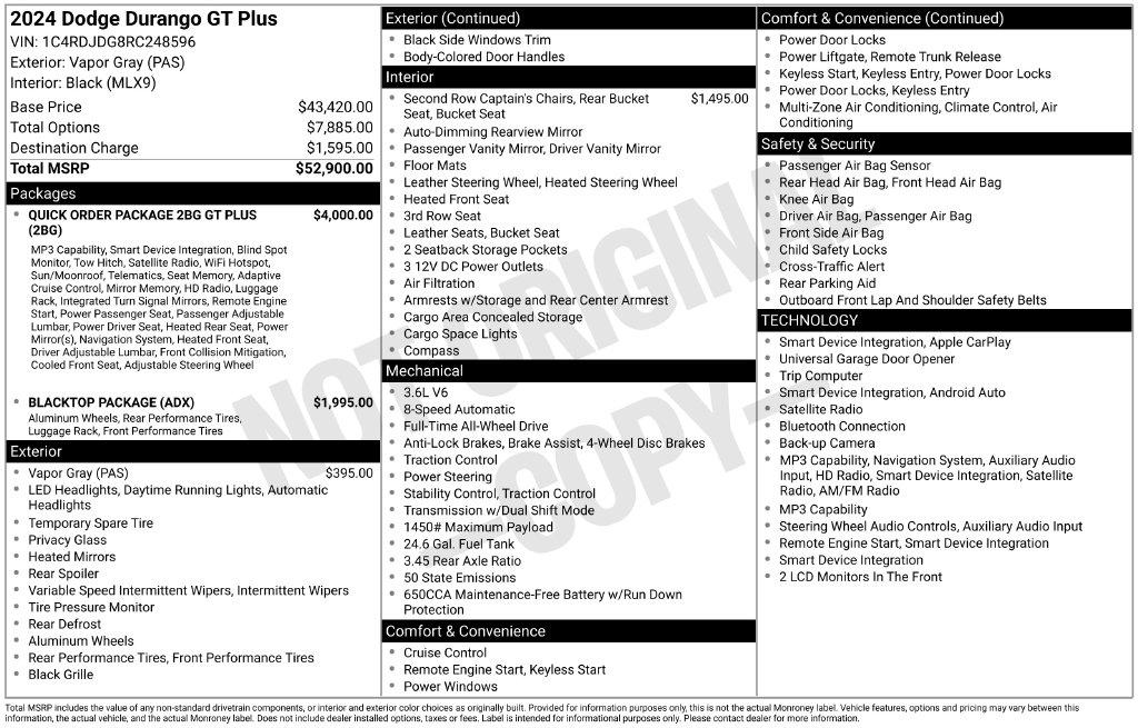 Dodge Durango GT Plus AWD 2024