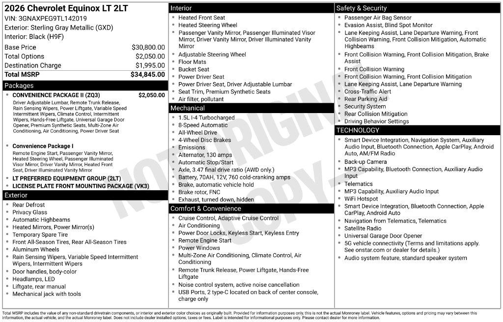 Chevrolet Equinox AWD 4dr LT w/2LT 2026