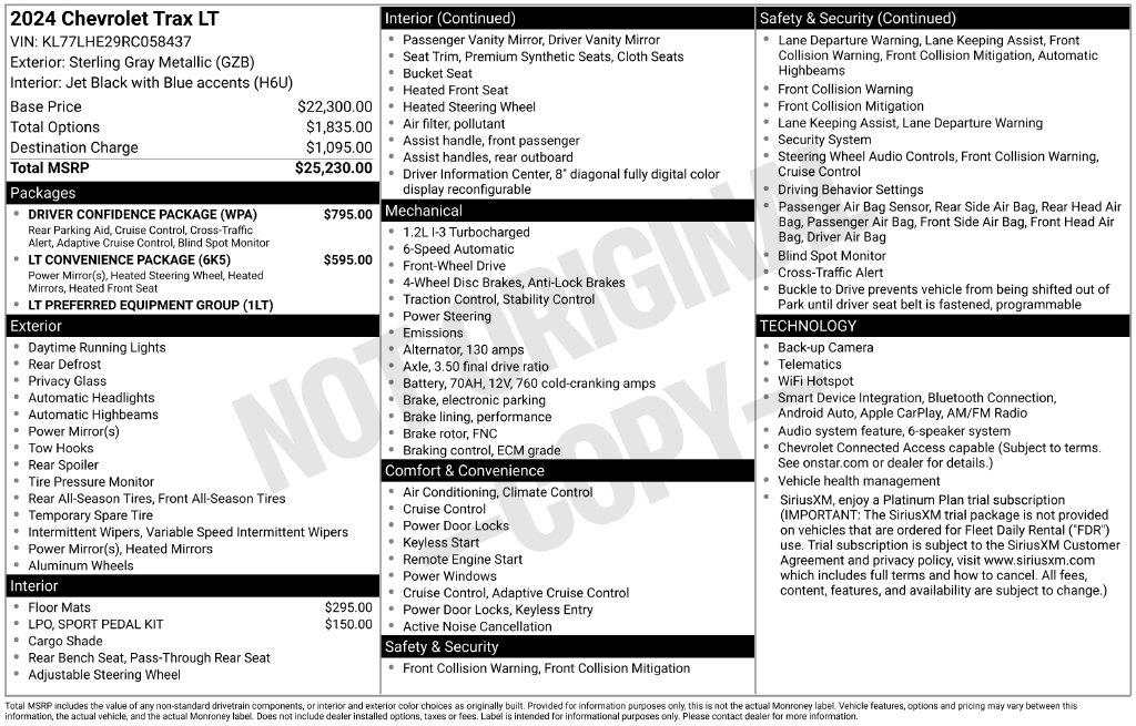 Chevrolet Trax FWD 4dr LT 2024